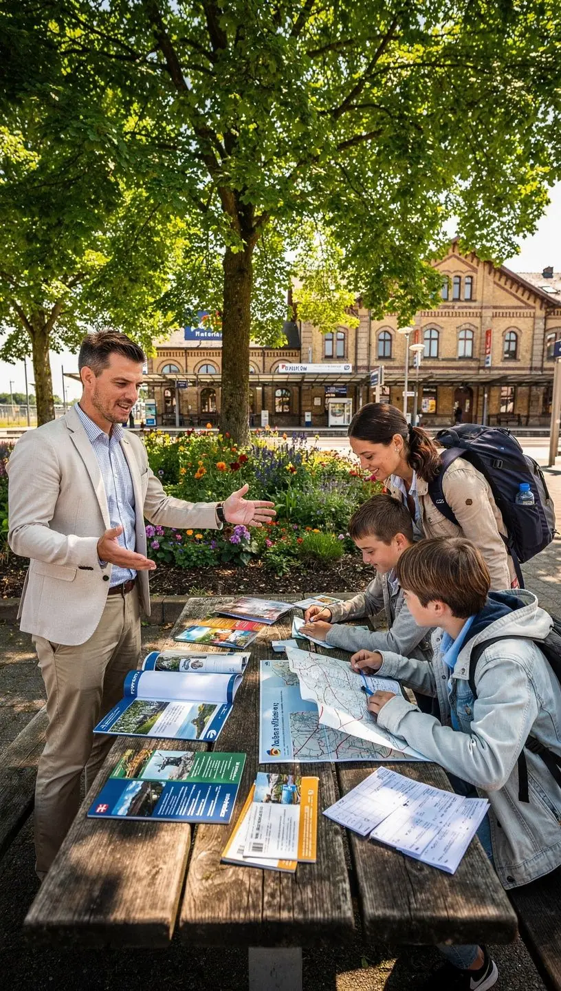 Interaktive Karte mit empfohlenen Zugstrecken und Sehenswürdigkeiten in Deutschland.